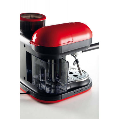 Cafetera Moderna Espresso Con Molinillo Profesional Roja ARIETE