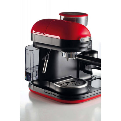 Cafetera Moderna Espresso Con Molinillo Profesional Roja ARIETE
