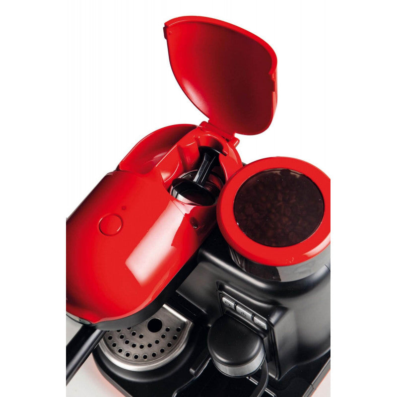 Cafetera Moderna Espresso Con Molinillo Profesional Roja ARIETE