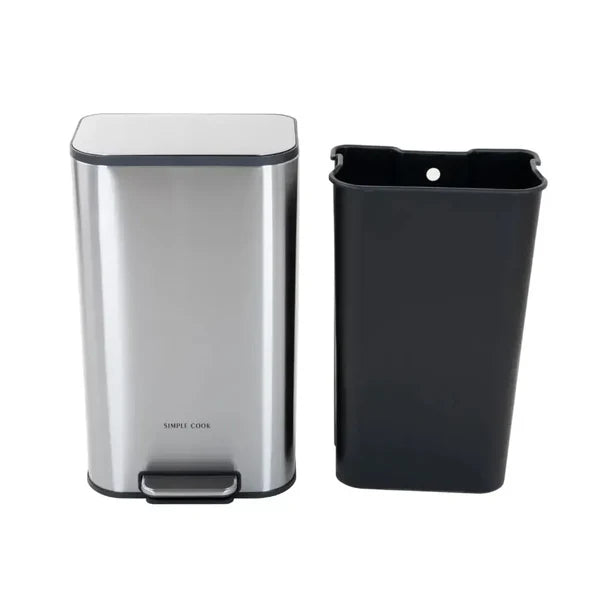 Basurero 30L con Pedal Mate Acabado Antihuellas SIMPLECOOK