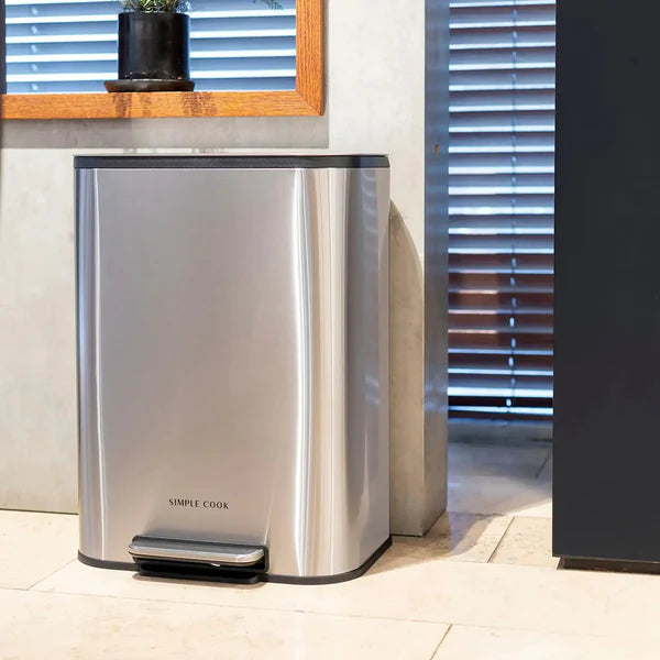 Basurero 50L con Pedal Mate Anti Huellas SIMPLECOOK