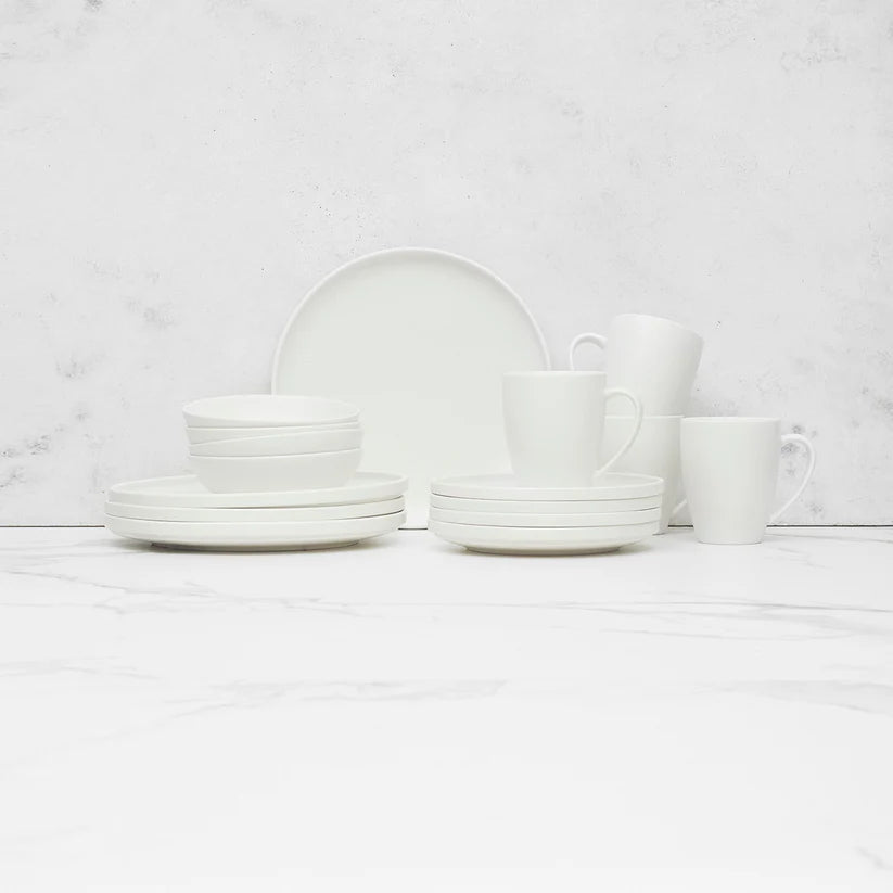 Juego de Vajilla Blanco Porcelana 16 Pzs COQUINARIA