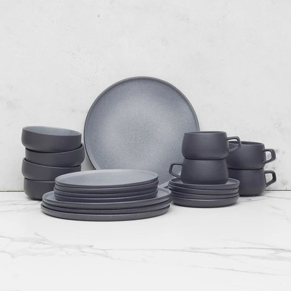 Juego de Vajilla Gris Porcelana 20 Pzs Coquinaria