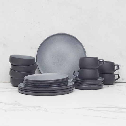 Juego de Vajilla Gris Porcelana 20 Pzs Coquinaria