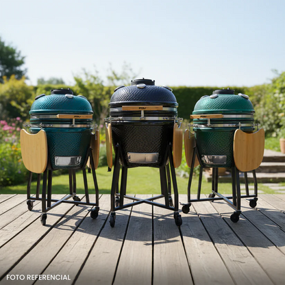 Combo Parrilla Kamado Tokio 22" Azul FDV + Rosticero para Parrilla Kamado 22" Katana FDV