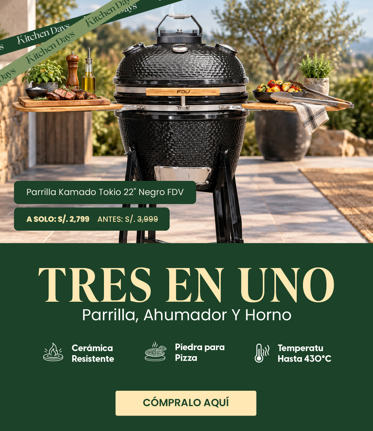 Kamado Tokio 22 móvil