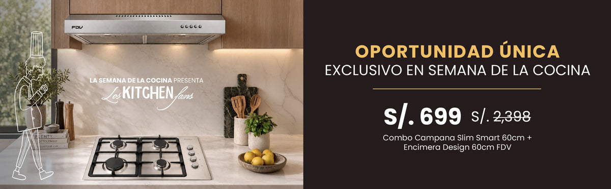 Combo Campana Slim Smart 60cm + Encimera Design 4G, oportunidad única en Semana de la Cocina