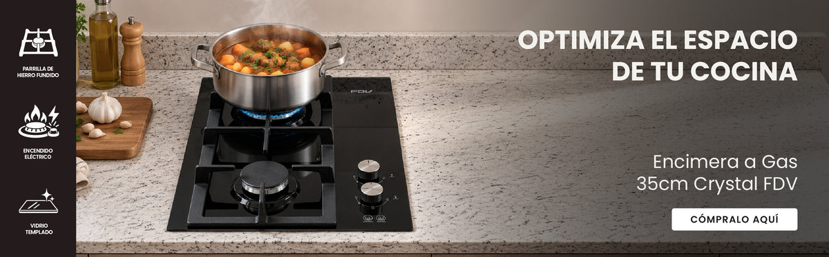 Encimera a Gas 35cm Crystal FDV, optimiza el espacio de tu cocina