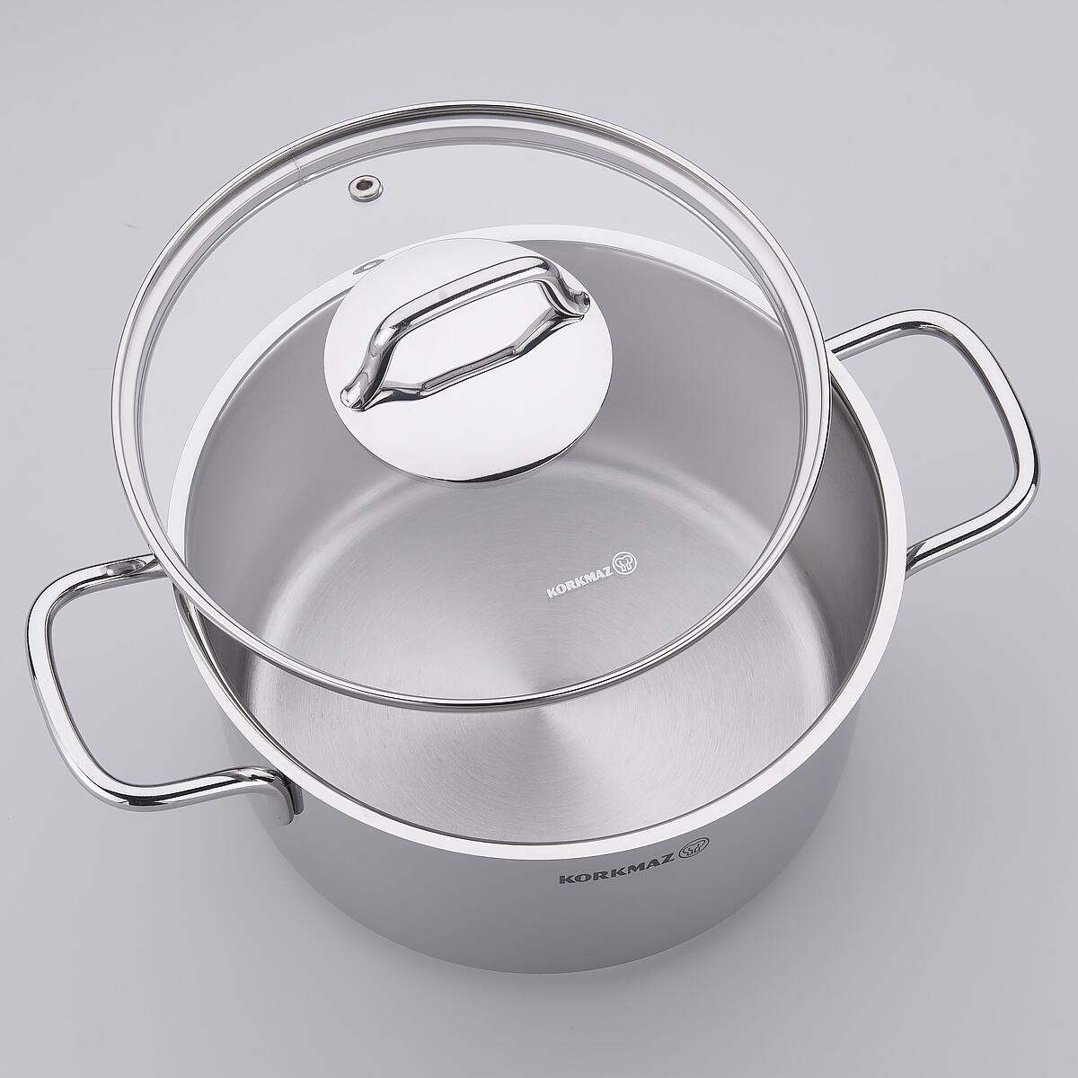 Juego de Ollas 9 Piezas Acero Inox Perla A1609 KORKMAZ