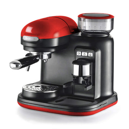 Cafetera Moderna Espresso Con Molinillo Profesional Roja ARIETE