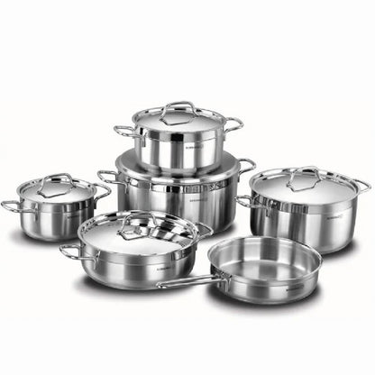 Juego de Ollas 11 Piezas Acero Inox Alfa XL A1641 KORKMAZ