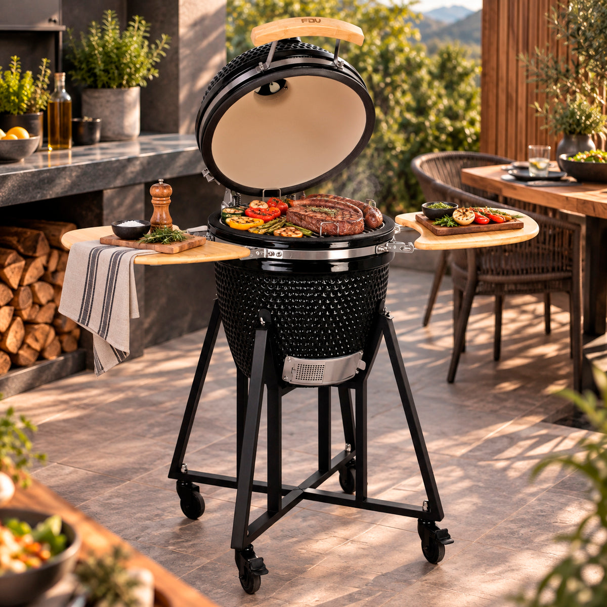 Parrilla Kamado Sakai 18 Negro FDV - vista 2