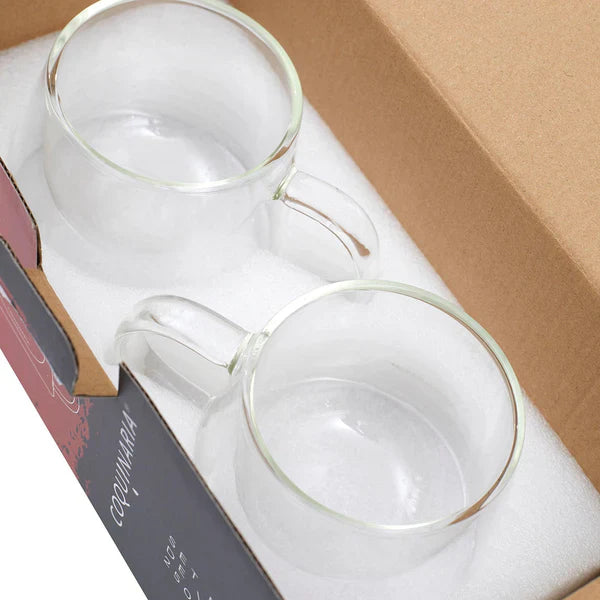 Combo Cafetera Delicato Inox + Set 2 Mugs de Vidrio 250Ml FDV