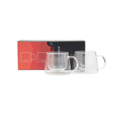 Combo Cafetera Delicato Inox + Set 2 Mugs de Vidrio 250Ml FDV