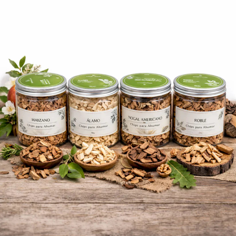 Combo Set de Chips para Ahumador 4 Sabores Simple Cook + Set Ahumador de Whisky Coquinaria