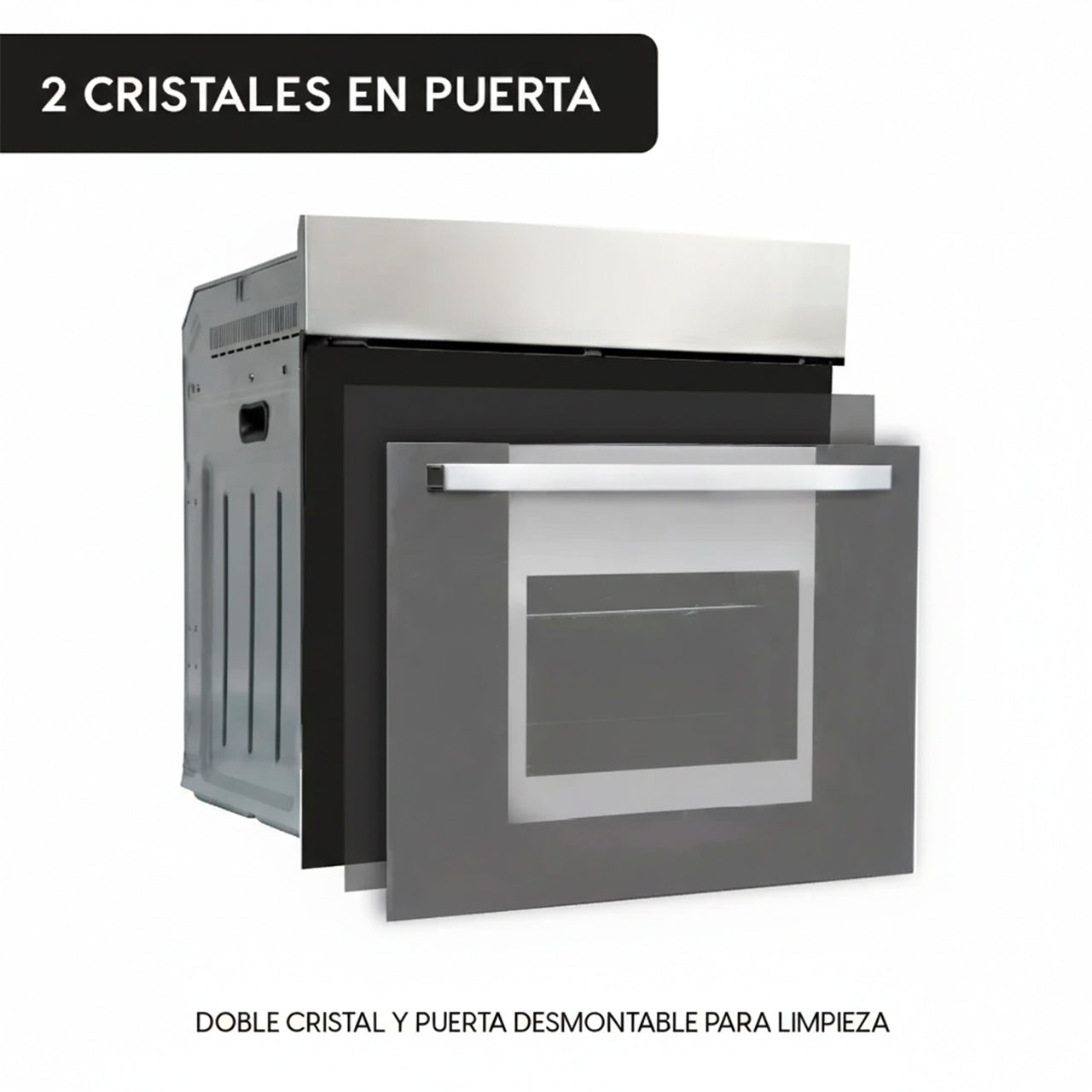 Horno Empotrable a Gas Electrico Híbrido White Air Fryer 80L GLP-GN FDV