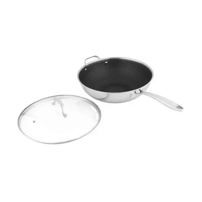 Sarten Wok 30cm Acero Inoxidable con Tapa Tokio SIMPLE COOK