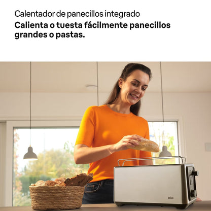 Tostadora de Pan 2 Rebanadas Long HT5220BK BRAUN