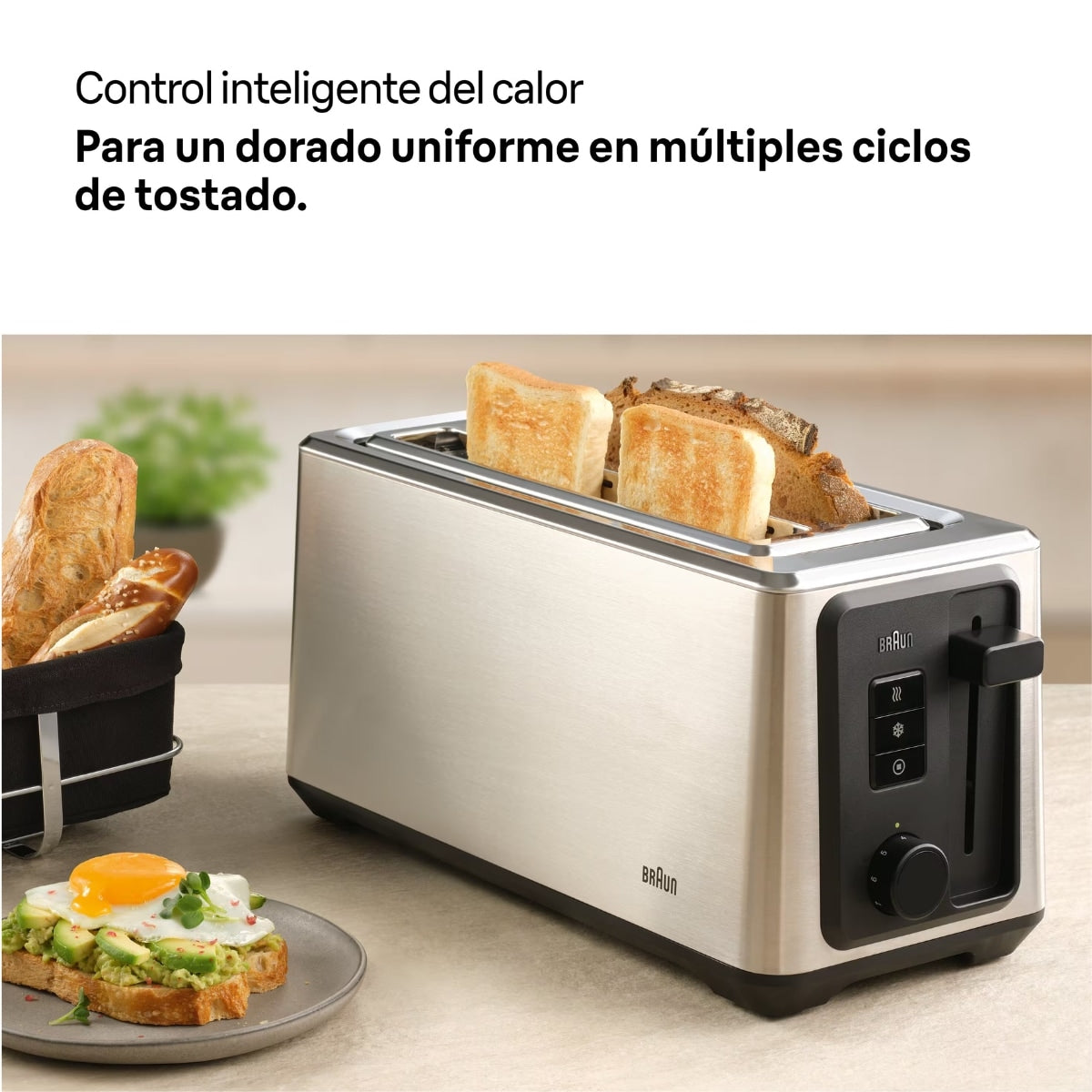 Tostadora de Pan 2 Rebanadas Long HT5220BK BRAUN
