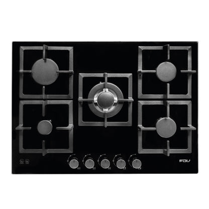 Encimera a Gas 5 Quemadores 70cm Black FDV