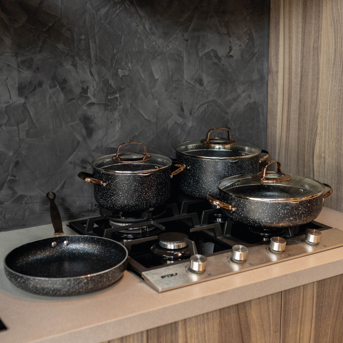 Juego de Ollas 7 Piezas Galaksi Rose Gold A1372 KORKMAZ